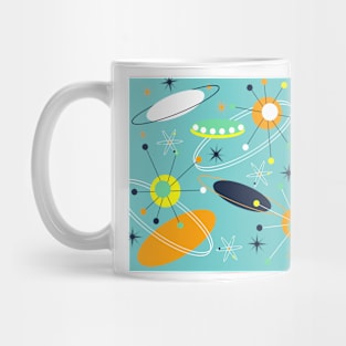 Flying Saucers Retro Atomic Abstract Mug